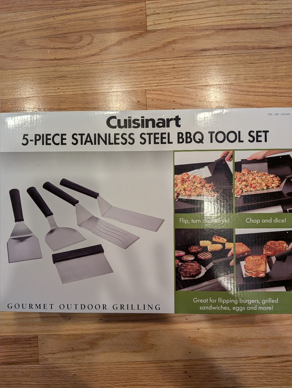 Cuisinart Stainless Steel 5-Piece BBQ Tool Set with Black Handles